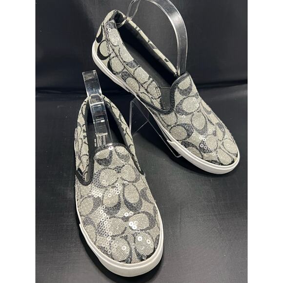 Coach KIVY Flat Slip On Sneakers Sequined Size 7B - Picture 1 of 9
